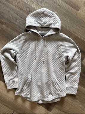 Lauren Ralph Lauren Quilted Hoodie Sweatshirt Womens M Grey